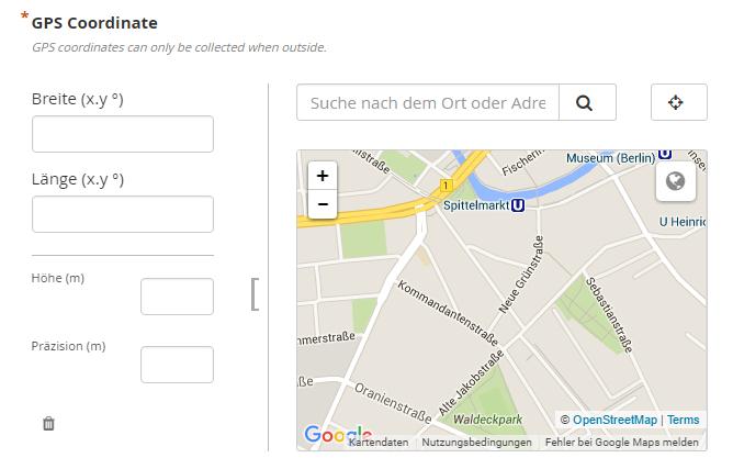 App Umfrage GPS Koordinate- UIZ-Berlin