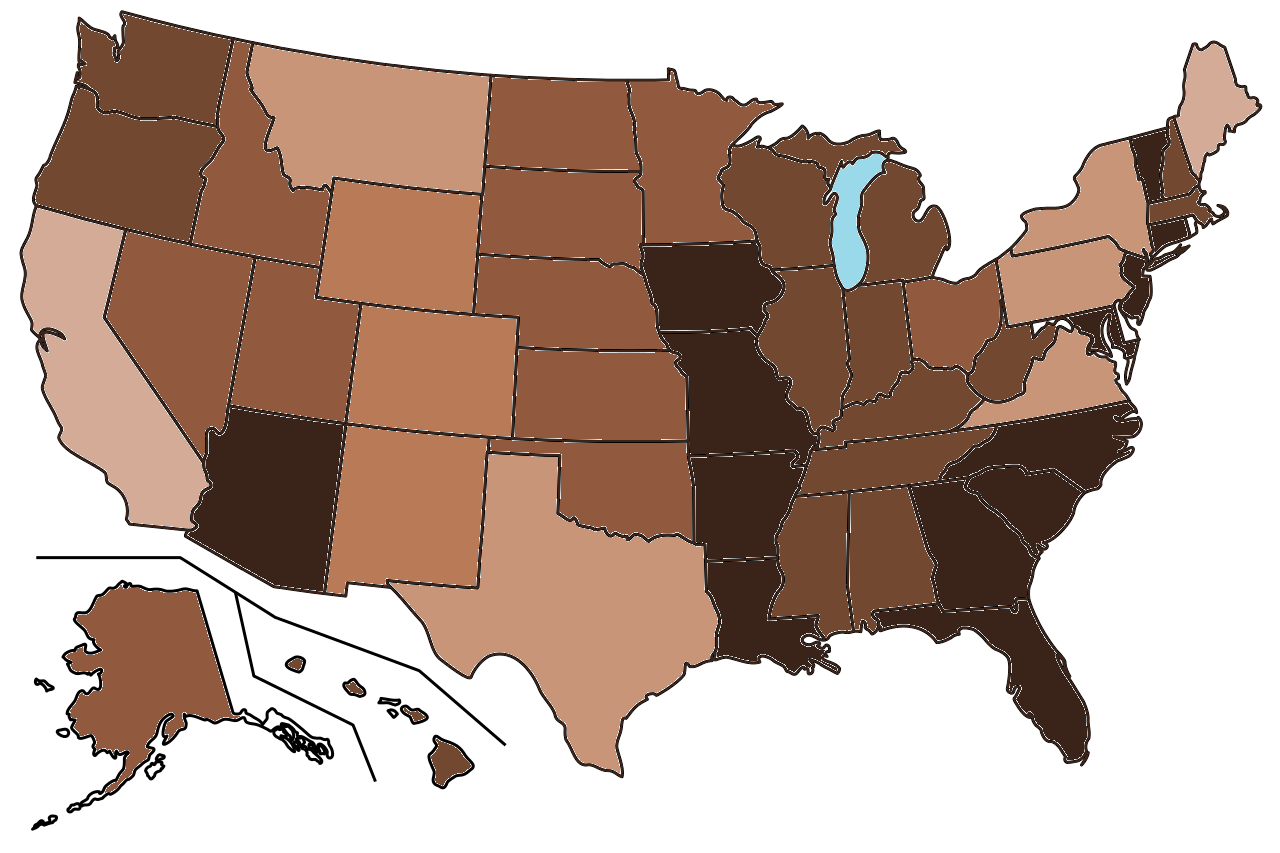 Density map of USA